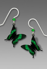 Green and Black Butterfly Earrings