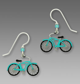 Blue Vintage Bike Earrings