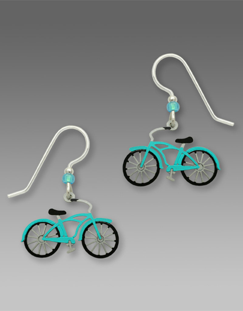 Blue Vintage Bike Earrings