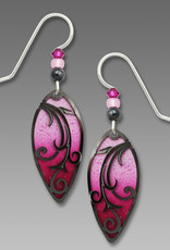 Fuchsia Teardrop Earrings with Overlay