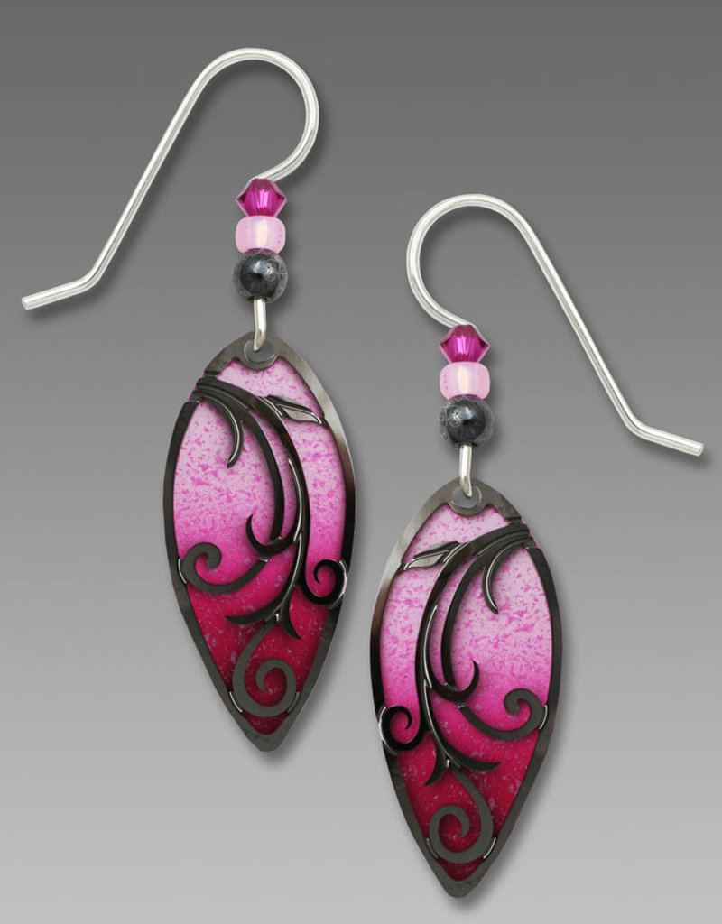 Fuchsia Teardrop Earrings with Overlay