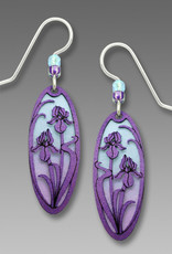 Oval Purple Iris Earrings