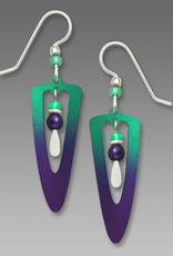 Teal to Violet Open Trowel Earrings