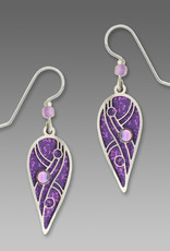 Purple Teardrop Earrings with Overlay