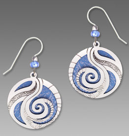 Periwinkle Disk Earrings with Spiral Overlay