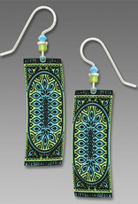 Yellow, Green and Sky Blue Persian Rug Earrings