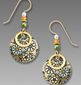 Olive Apricot Floral Earrings