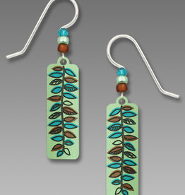 Apple Green Fern Leaf Earrings