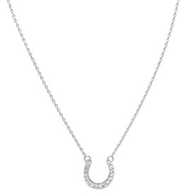 HORSESHOE CZ NECKLACE 16"