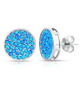 Round Opal Post Earrings 12mm
