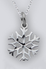 Sterling Silver Snowflake Charm 12mm (Chain Sold Separately)