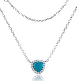 Triangle Synthetic Turquoise Necklace