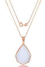 Sterling Silver Violet Cat's Eye Necklace with 14k Rose Gold Vermeil Finish 18"