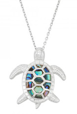 Sterling Silver Turtle Abalone Pendant 23mm (Chain Sold Separately)