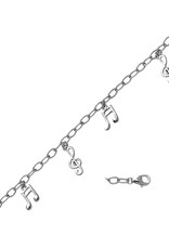 Sterling Silver Musical Charm Bracelet 7"