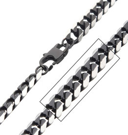 8mm Black Curb Necklace 22"