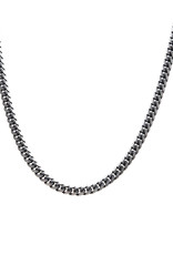 Men's Black Stainless Steel 8mm Curb Necklace 22"