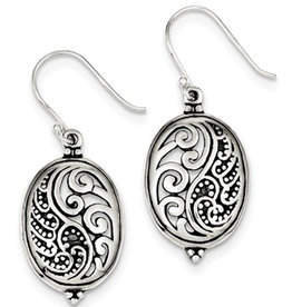 Antique Oval Yin Yang Earrings 25mm
