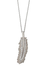 CZ Feather Necklace 18"