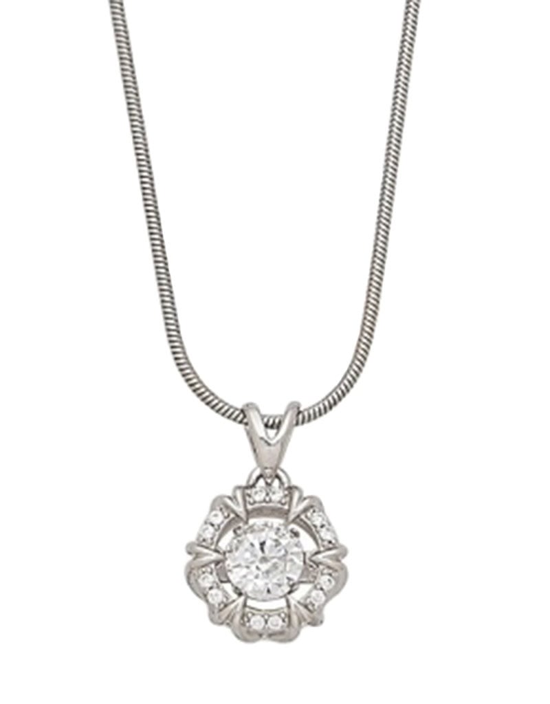 Sterling Silver Dancing CZ Necklace 18"