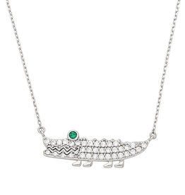 CZ Crocodile Necklace