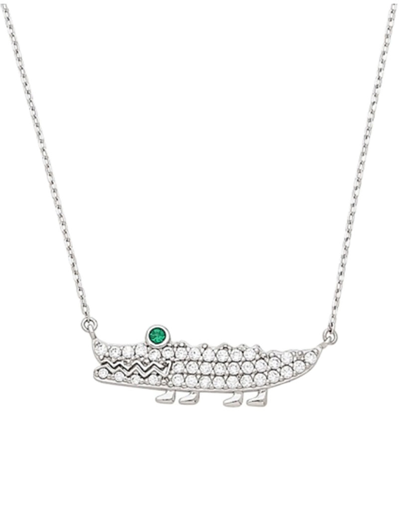 CZ Crocodile Necklace