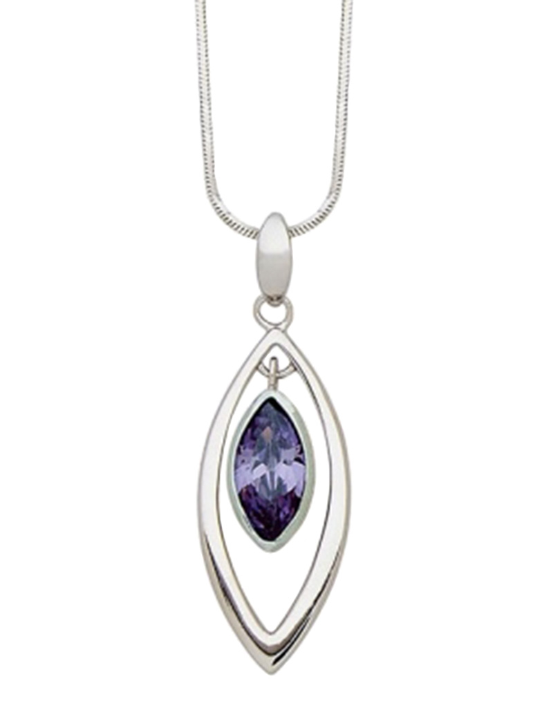 Marquise Purple CZ Necklace