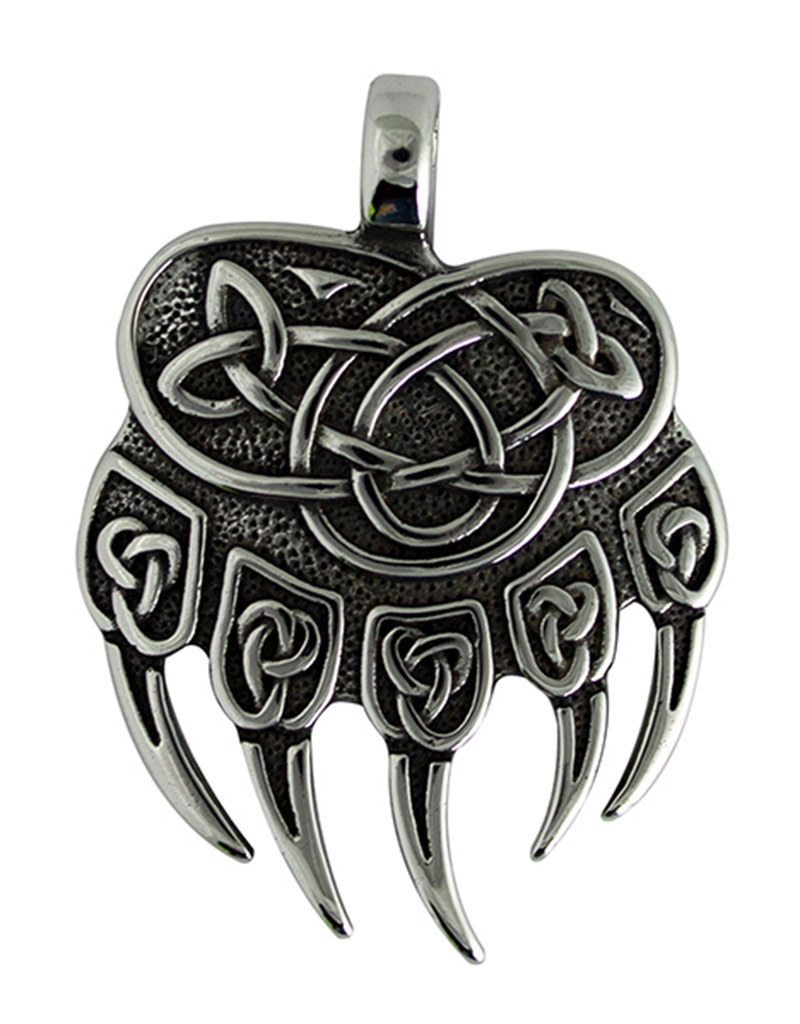 Steel Celtic Bear Paw Pendant