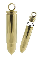 Men's Gold Stainless Steel Bullet Pendant 42mm