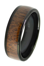 Men's Wood Inlay Tungsten Band Ring