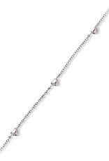 Sterling Silver Heart Anklet 9"+1" Extender