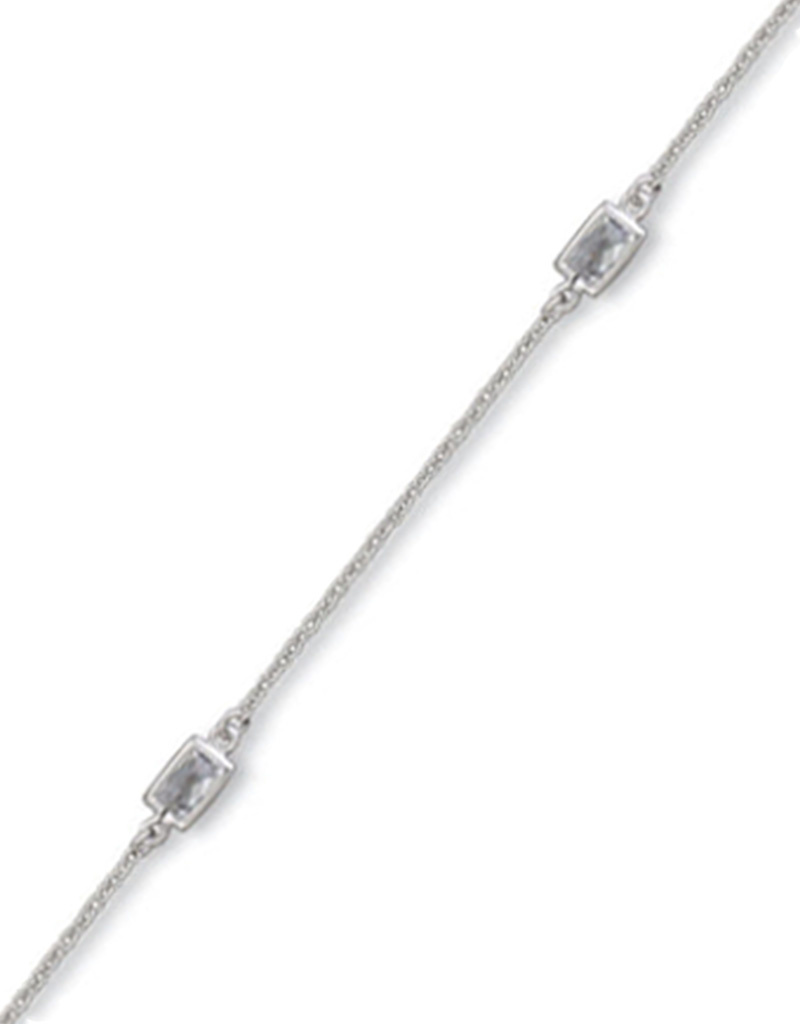 Rectangle CZ Anklet 9"+1"