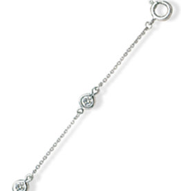 Round CZ Chain Bracelet 7"