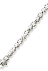 Sterling Silver Heart Wishbone Link Bracelet 7"