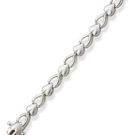 Heart Wishbone Link Bracelet 7"