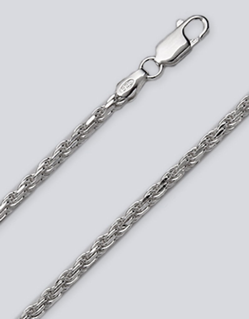 Sterling Silver Diamond Cut Rope 060 Chain Necklace