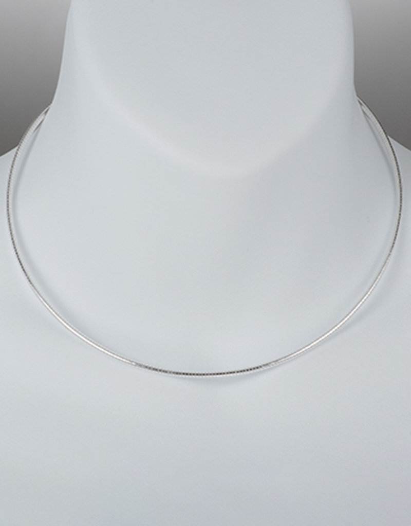 Sterling Silver Round Omega 050 Necklace