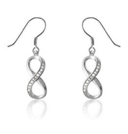 White Topaz Infinity Earrings