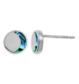 Crescent Abalone Stud Earrings 6mm