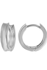 Sterling Silver Concave Huggie Earrings 15mm