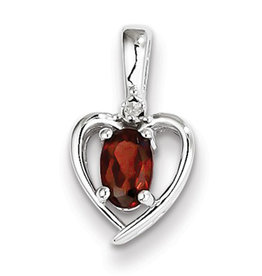 Heart Garnet Diamond Necklace