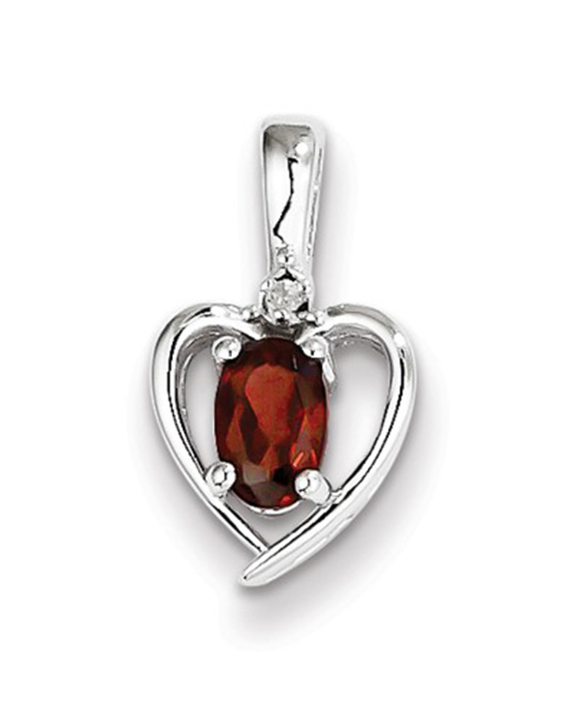 Heart Garnet Diamond Necklace