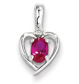 Heart Ruby Diamond Necklace