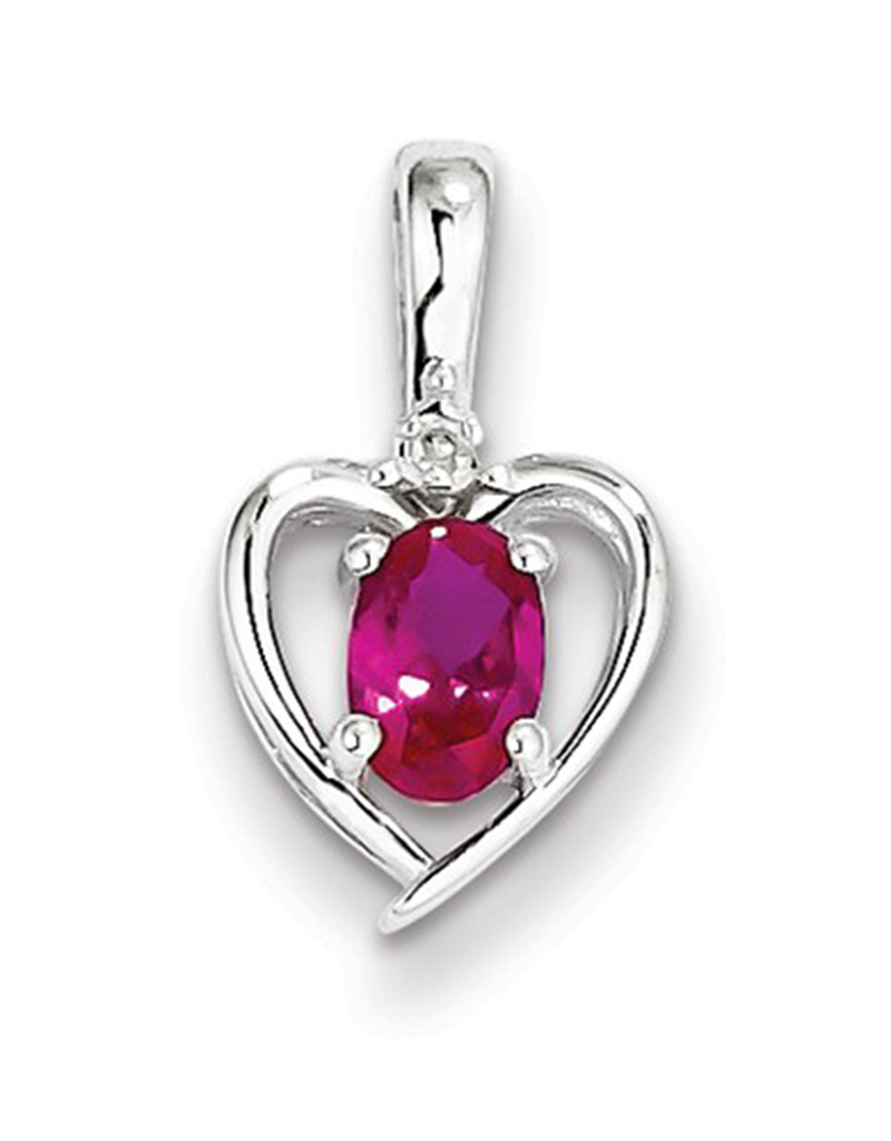 Heart Ruby Diamond Necklace