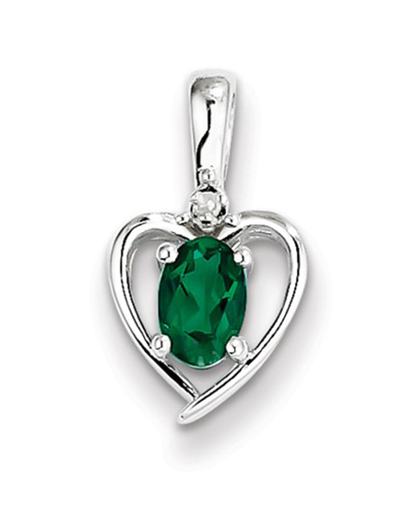 Heart Emerald Diamond Necklace