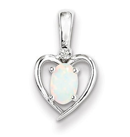 Heart Opal Diamond Necklace