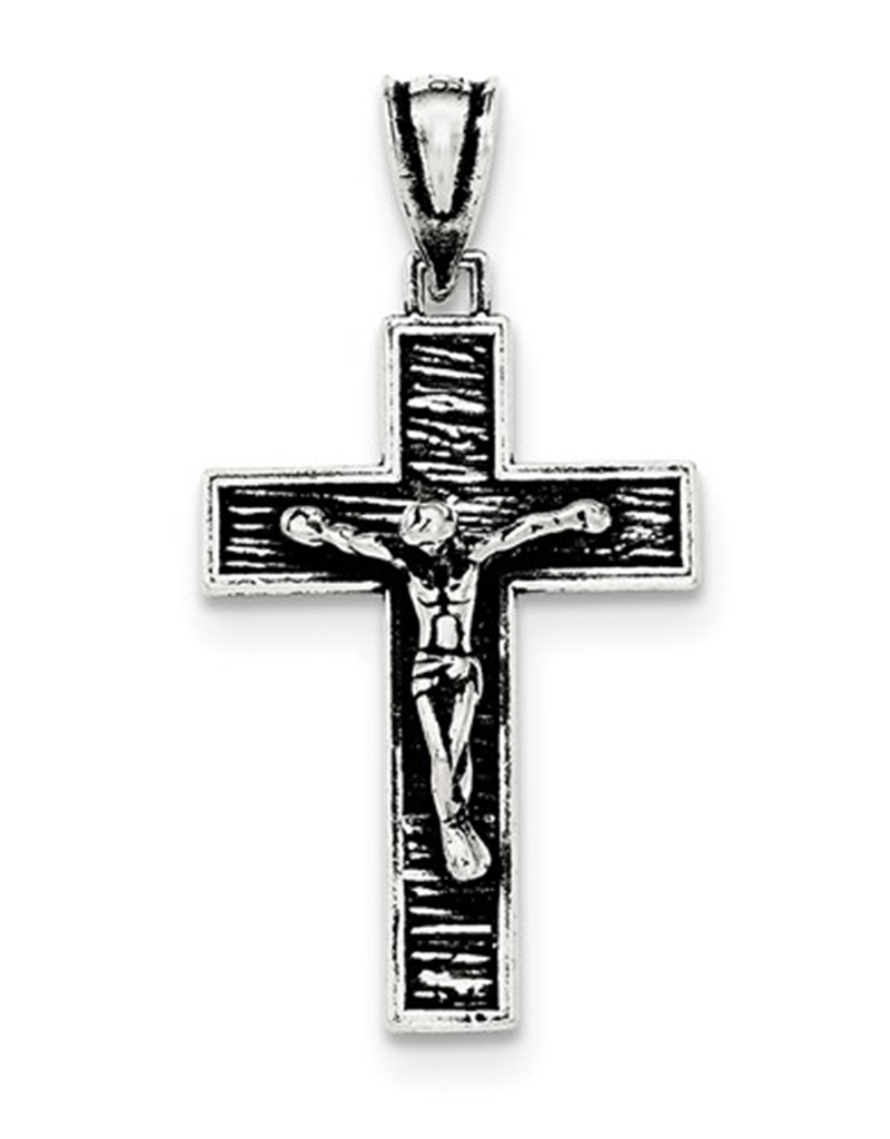 Oxidized Crucifix Pendant 28mm