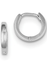 Sterling Silver Round Flat Huggie Earrings 10mm