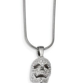 CZ Skull Necklace 18"