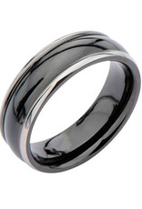 Men's Black Titanium Band Ring Size 12